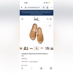 Beek Miel Leather Slide Sandals